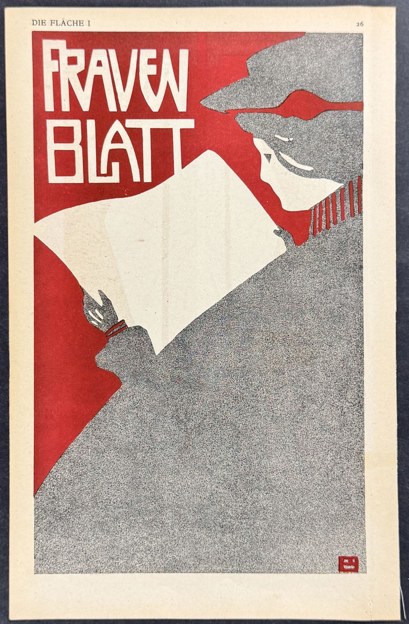 Die Flache - Woman Reading - Art Pochoir Illustration (1 of 1)