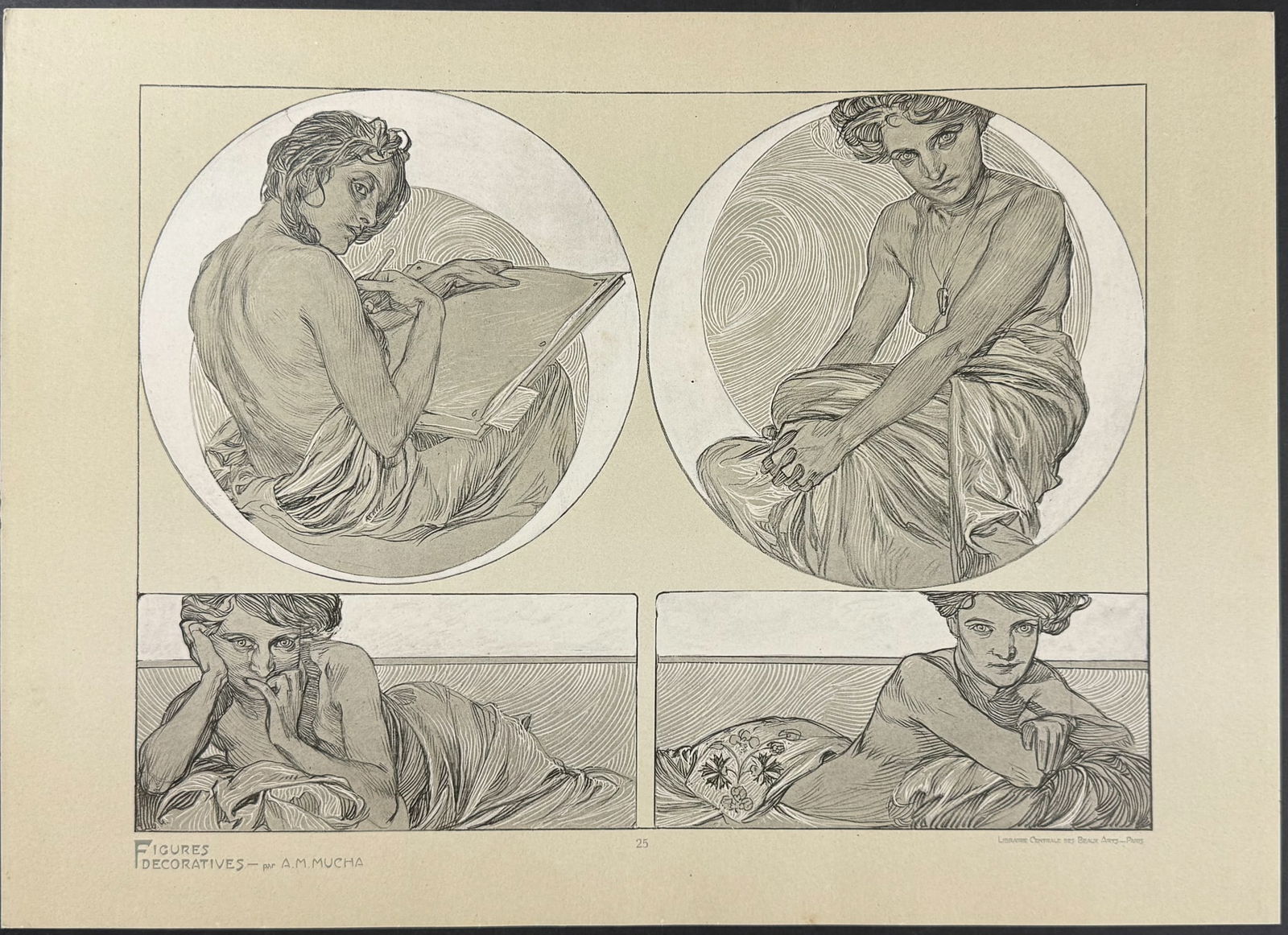Mucha, Folio - Illustrations of Draped Women. 25 (1 of 1)