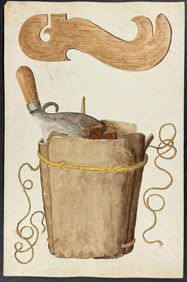 Original Watercolor of Coconut Harvesting Tools