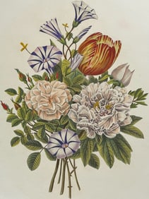 Redoute, Folio - Boquet No. 3 with Tulip, Roses, Bindweed