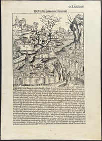 Schedel, pub. 1493 - View of Westphalia, Germany / Verso: View of Hesse, Germany