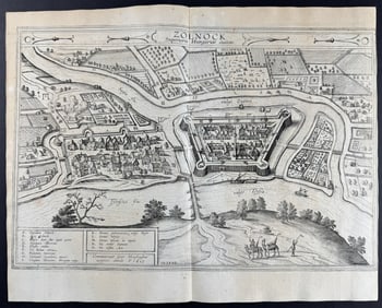 Braun & Hogenberg, pub. 1575 - View of Szolnok, Hungary