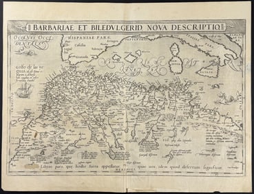 Ortelius, pub. 1575 - Map of Barbary, Africa