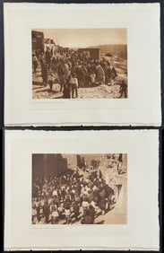 Edward Curtis - Pair of Photogravures of Procession of San Estevan, Acoma Tribe