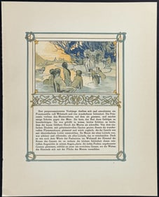 Mucha - Ornately Illustrated Page with Image and Text to each side