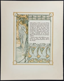 Mucha - Ornately Illustrated Page with Image and Text to each side