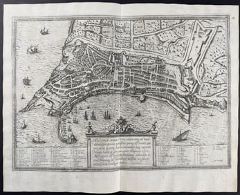 Braun & Hogenberg, pub. 1575 - View of Ancona, Italy