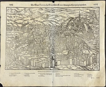 Munster, pub. 1598 - Map of Rome, Italy
