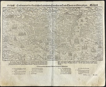 Munster, pub. 1598 - Map of Constantinople or Istanbul, Turkey