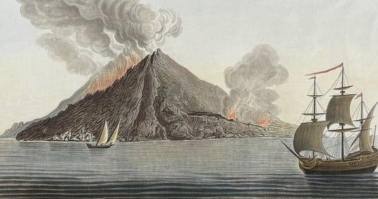Hamilton & Fabris - View of the island of Stromboli taken by Monsieur Fabris on his return from