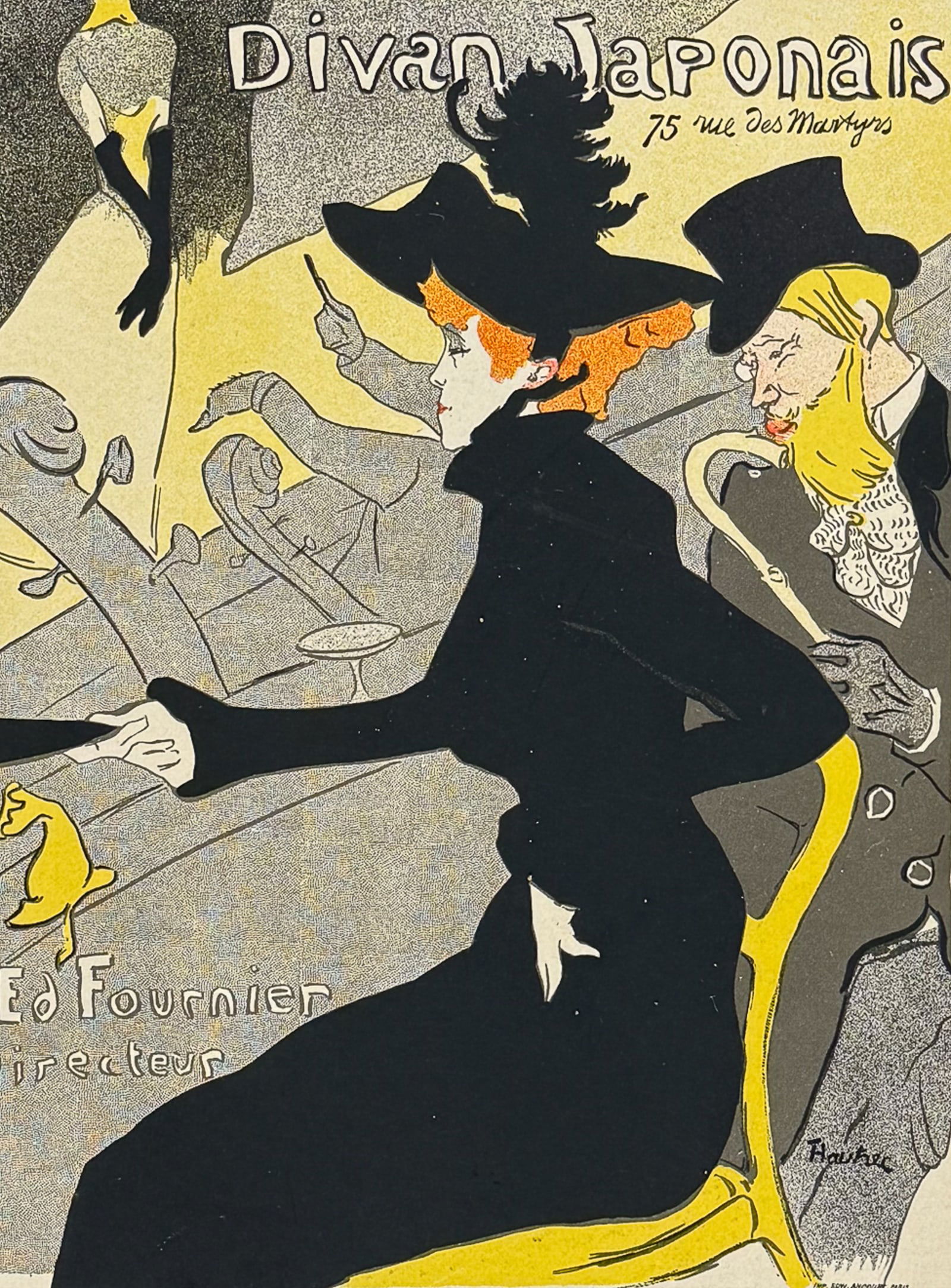 Maitres Affiches by Toulouse-Lautrec - Divan Japonais: This first edition, folio lithograph after a poster is from Les Maitres de l'Affiche. The work was published by Imprimerie Chaix under the direction of Jules Cheret in Paris between 1896 and 1900. The