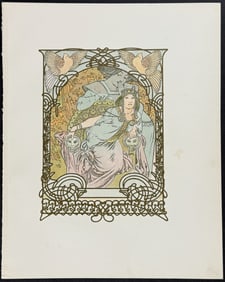 Mucha - Ornately Illustrated Page (no image to verso)