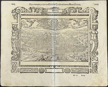 Munster, pub. 1598 - Map of Florence, Italy