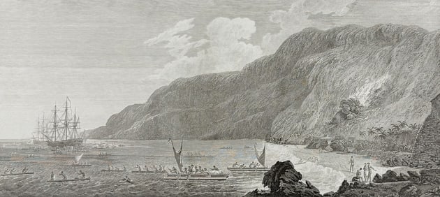Captain Cook, Folio - A View of Karakakooa, in Owyhee (Hawaii, Sandwich Islands). 68