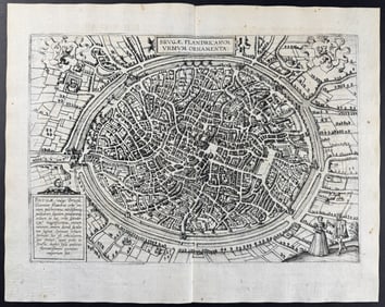 Braun & Hogenberg, pub. 1575 - View of Brugge, Belgium