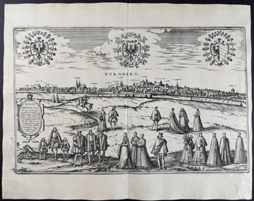 Braun & Hogenberg, pub. 1575 - View of Nuremberg, Germany