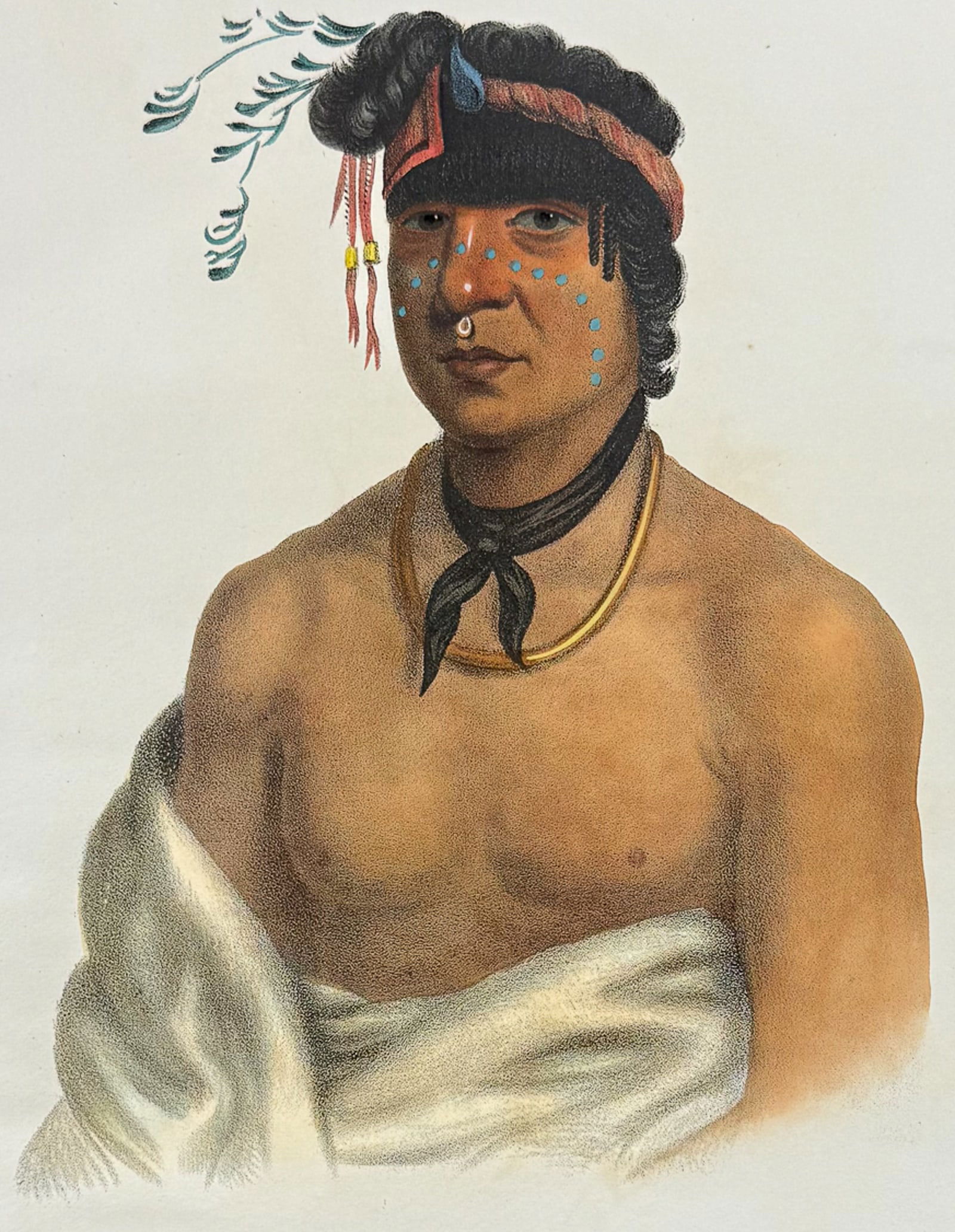 McKenney & Hall, Folio - Wesh-Cubb, A Chippeway Chief (1 of 2)