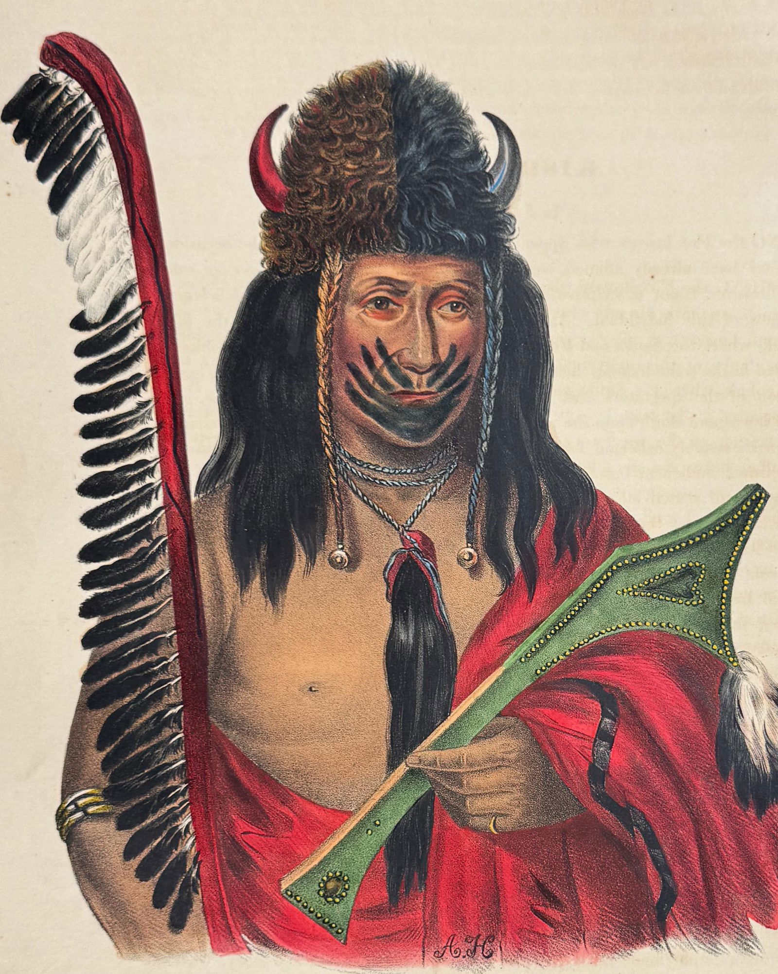 McKenney & Hall, Folio - Kish-Ke-Kosh, A Fox Brave (1 of 2)