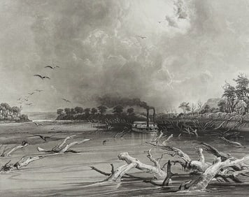 Karl Bodmer - Snags (Sunken Trees) on the Missouri. 6