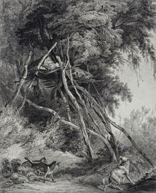 Karl Bodmer - Tombs Of The Assiniboin Indians On Trees. 30