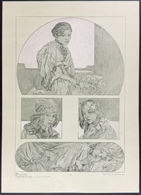 Mucha, Folio - Illustrations of Young Women. 20