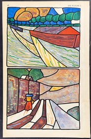 Die Flache - Boat, Path - Art Pochoir Illustrations