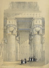 David Roberts - View from Under the Portico of the Temple of Dendera