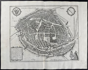Braun & Hogenberg, pub. 1575 - View of Strasbourg, France