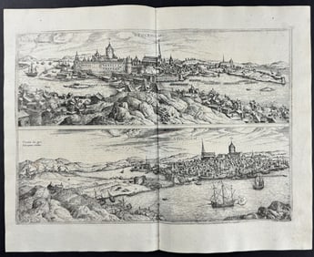 Braun & Hogenberg, pub. 1575 - View of Stockholm, Sweden