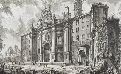 Piranesi - View of the facade of the Basilica of S. Croce in Gerusalemme (the Holy Cross in