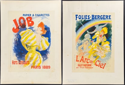 Maitres Affiches by Cheret - Pair of Poster Lithographs: Job & L'Arc-en-Ciel
