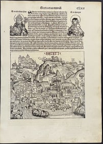 Schedel, pub. 1493 - View of Eichst?tt (Eistett), Bavaria & Religious & Historic People