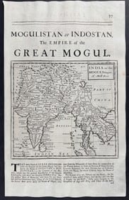 Moll - Map of India (Mogulistan or Indostan, The Empire of the Great Mogul)