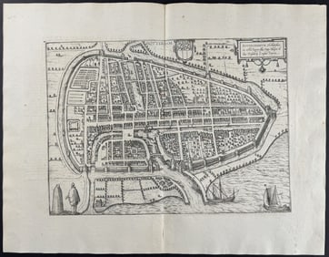 Braun & Hogenberg, pub. 1575 - View of Rotterdam, Netherlands