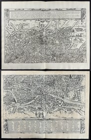 Braun & Hogenberg, pub. 1575 - View of Rome, Italy (Engravings to Two Sheets)