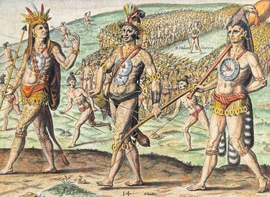 De Bry - Florida - Order of march observed by Outina on a military expedition