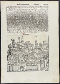 Schedel, pub. 1493 - View of Mantua, Italy & Religious & Historic People