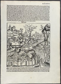 Schedel, pub. 1493 - View of Achaia, Greece