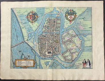 Braun & Hogenberg, pub. 1575 - View of Zutphen, Netherlands
