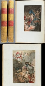 Milton's Paradise Lost - Two Volumes with 12 Color Stipple Engravings