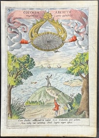 Kircher, pub. 1641 - Bird on String and Magnetism Chart or Diagram