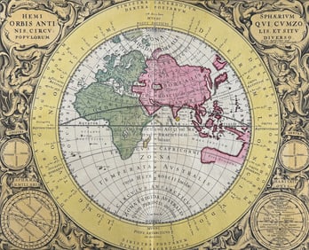Cellarius - Map of the Eastern Hemisphere with Climate Zones [Hemisphaerium Orbis Antiqui Cumzonis