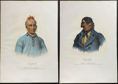 McKenney & Hall, Folio - 3 Native American Lithographs