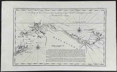 Harris - New Guinea; A Map of the Discoveries made by William Dampier in the Roebuck in 1699