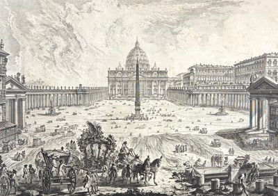 Piranesi - View of St. Peter's Basilica and Piazza in the Vatican