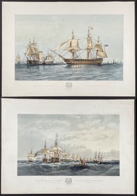 Brierly - Pair of Folio Lithographs of Ships or Fleets