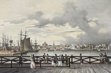 Milbert - View of Boston and the South Boston Bridge. 42