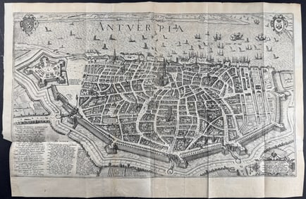 Braun & Hogenberg, pub. 1575 - View of Antwerp, Belgium