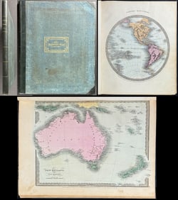 Burr's New Universal Atlas - Volume with 63 Maps