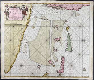 Van Keulen - Map of the Southeastern Coast of Florida (Cuba & Bahamas)